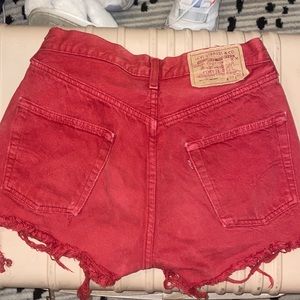 High waisted red vintage Levi shorts 29x 30